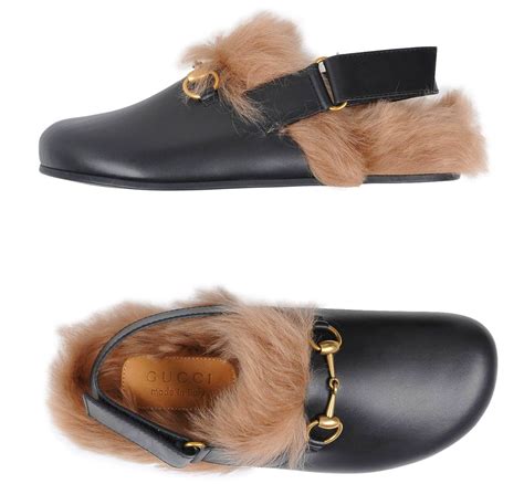 no heel gucci mules|Gucci fur slides.